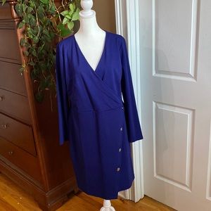 Ann Taylor Factory long sleeve deep Royal blue dress. Size 12